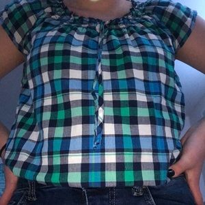 Plaid Short Sleeve Soft Girl Vibes Shirt
